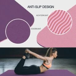 Eco Yoga Mat - Inclusief Draagriem - Anti Slip - Extra Dik (6 Mm) - 183 X 61 X 0,6 Cm - Paars/Roze - Diverse Kleuren -Merkloos Winkel 1200x1200 3507