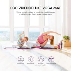 Eco Yoga Mat - Inclusief Draagriem - Anti Slip - Extra Dik (6 Mm) - 183 X 61 X 0,6 Cm - Paars/Roze - Diverse Kleuren -Merkloos Winkel 1200x1200 3508