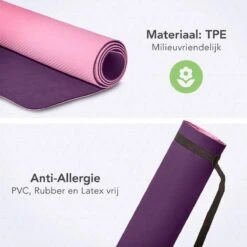 Eco Yoga Mat - Inclusief Draagriem - Anti Slip - Extra Dik (6 Mm) - 183 X 61 X 0,6 Cm - Paars/Roze - Diverse Kleuren -Merkloos Winkel 1200x1200 3509