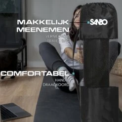 Sanbo Yoga Mat - Zwart - Incl. Luxe Draagtas - 183 X 61 X 0.8 Cm - Extra Dik 8mm - Waterafstotend - Fitness Mat - Meditatie Mat -Merkloos Winkel 1200x1200 3554