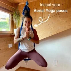 Therapeutische Hangmat YOGA ICON | Aerial Yoga | 280*150cm | Blauw | Inclusief Handige Draagtas En 1 Plafondhaak | Workout | Training En Ontspanning | -Merkloos Winkel 1200x1200 3586