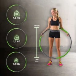 Tunturi Fitness Hoelahoep - Fitness Hoepel - Fitness Hulahoop - 1,8 Kg - Groen/Grijs - Incl. Gratis Fitness App -Merkloos Winkel 1200x1200 3652