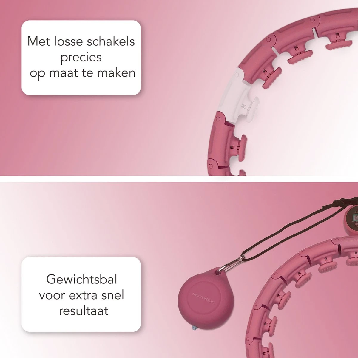 Innovision Hoela Hoep - Met Calorieteller En Gewicht - Fitness Hoelahoep - 1 KG - Voor Volwassenen En Beginners - Roze 6 Innovision Hoela Hoep - Met Calorieteller En Gewicht - Fitness Hoelahoep - 1 KG - Voor Volwassenen En Beginners - Roze - Afbeelding 4
