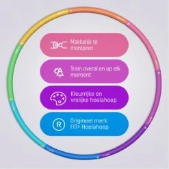 Fit+ Happy™ Fitness Hoelahoep 1.2 Kg - Hoelahoep Volwassenen - Hoelahoep Met Gewicht - Hula Hoop - Hula Hoop Fitness -Merkloos Winkel 1200x1200 3673