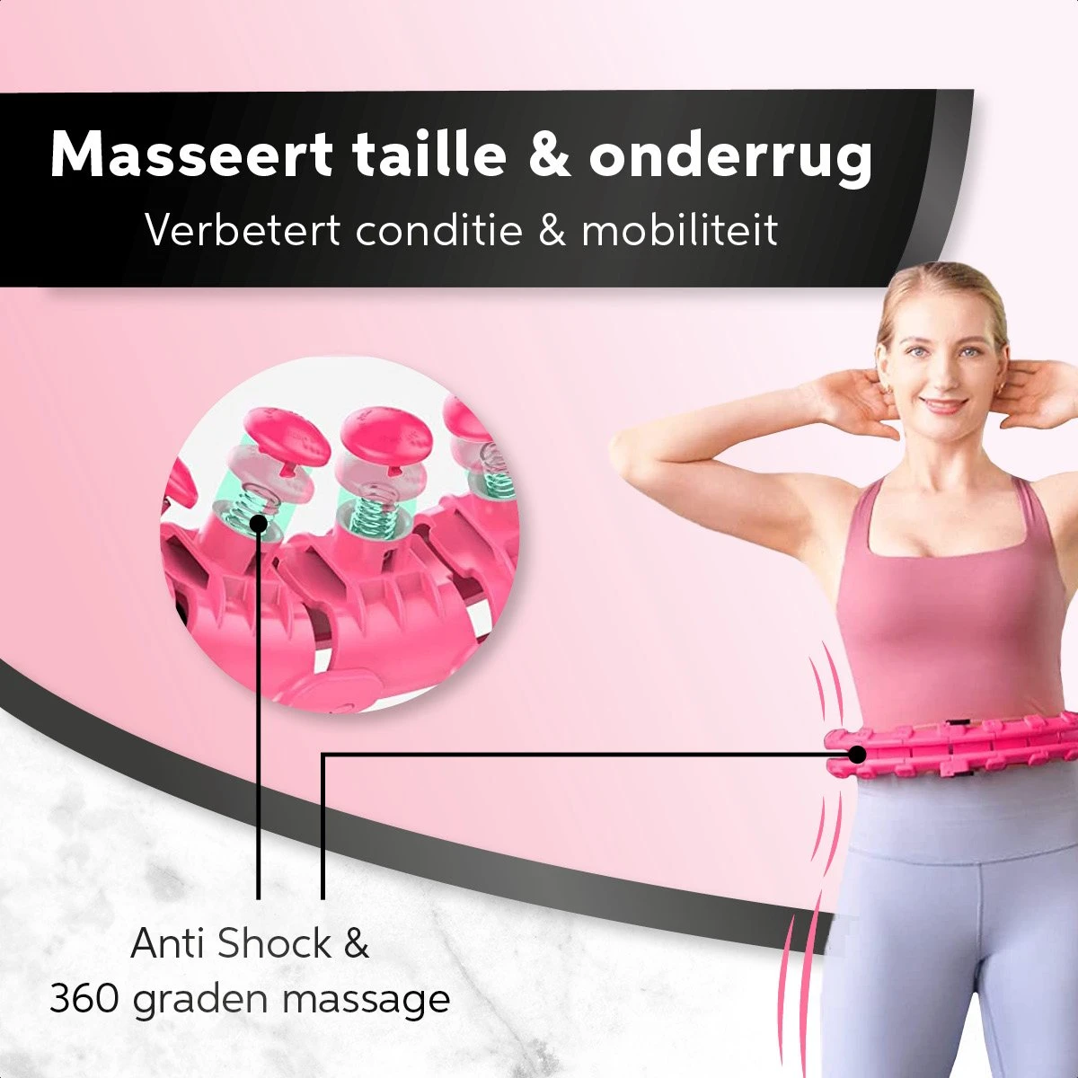 Living Nine Fitness Hoelahoep - Met Gewicht - Roze - Voor Volwassenen 6 Living Nine Fitness Hoelahoep - Met Gewicht - Roze - Voor Volwassenen - Afbeelding 4