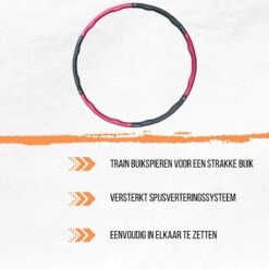 Orange85 Hoepel Fitness - Hoelahoep 100cm - Volwassenen - Hoepelen - Hoolahoop - Sport - Grijs - Roze - 1,2 Kg - Soft - Afvallen -Merkloos Winkel 1200x1200 3727