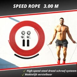 Professioneel Crossfit & Fitness Springtouw – Jump Rope – Speedrope – Verstelbaar – Rood -Merkloos Winkel 1200x1200 3756