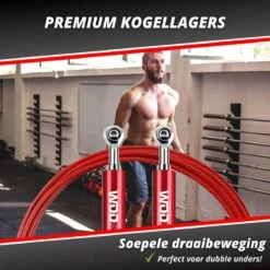 Professioneel Crossfit & Fitness Springtouw – Jump Rope – Speedrope – Verstelbaar – Rood -Merkloos Winkel 1200x1200 3757