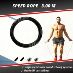 Professioneel Crossfit & Fitness Springtouw – Jump Rope – Speedrope – Verstelbaar – Zwart -Merkloos Winkel 1200x1200 3768