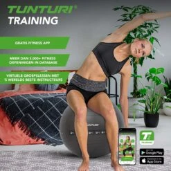 Tunturi Fitnessbal - Gymball - Swiss Ball - 65 Cm - Anti Burst - Incl. Pomp - Zwart - Incl. Gratis Fitness App -Merkloos Winkel 1200x1200 3823