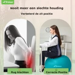 Trideer - Extra Sterke Yoga Bal - Turquoise 48-55 Cm - Met Pomp - Gymnastiekbal, Pilatesbal, Zitbal Voor Kantoor, Balans, Yoga, Fitness Bal, Zwangerschapsbal, Balansstoel In De Sportschool, Thuis Of Op Kantoor 9 Trideer - Extra Sterke Yoga Bal - Turquoise 48-55 Cm - Met Pomp - Gymnastiekbal, Pilatesbal, Zitbal Voor Kantoor, Balans, Yoga, Fitness Bal, Zwangerschapsbal, Balansstoel In De Sportschool, Thuis Of Op Kantoor -Merkloos Winkel 1200x1200 3829
