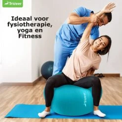 Trideer - Extra Sterke Yoga Bal - Turquoise 48-55 Cm - Met Pomp - Gymnastiekbal, Pilatesbal, Zitbal Voor Kantoor, Balans, Yoga, Fitness Bal, Zwangerschapsbal, Balansstoel In De Sportschool, Thuis Of Op Kantoor 11 Trideer - Extra Sterke Yoga Bal - Turquoise 48-55 Cm - Met Pomp - Gymnastiekbal, Pilatesbal, Zitbal Voor Kantoor, Balans, Yoga, Fitness Bal, Zwangerschapsbal, Balansstoel In De Sportschool, Thuis Of Op Kantoor -Merkloos Winkel 1200x1200 3831