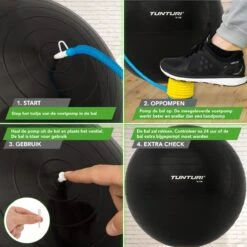 Tunturi Fitness Bal - Yoga Bal Inclusief Pomp - Pilates Bal - Zwangerschaps Bal - 75 Cm - Kleur: Zwart - Incl. Gratis Fitness App -Merkloos Winkel 1200x1200 3845