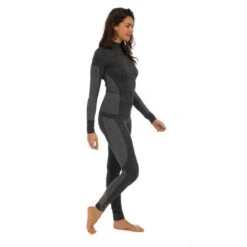 Merkloos Thermo Onderkleding Set Voor Dames Zwart Melange - Maat S - Shirt Lange Mouw En Broek - Wintersport Kleding - Thermokleding -Merkloos Winkel 1200x1200 385