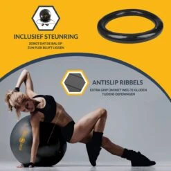 RP® Fitness Bal Yoga Zitbal Fitnessbal Gymbal Pilates Yogabal Balansbal - Tas, Steunring & Resistance Bands - Handpomp & Ebook -Merkloos Winkel 1200x1200 3856
