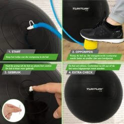 Tunturi Fitness Bal - Yoga Bal Inclusief Pomp - Pilates Bal - Zwangerschaps Bal - 65 Cm - Kleur: Zwart - Incl. Gratis Fitness App -Merkloos Winkel 1200x1200 3861