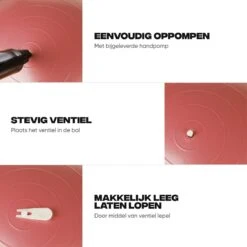 Rockerz Fitness® - Yoga Bal Inclusief Pomp - Pilates Bal - Fitness Bal - Zwangerschapsbal - Goede Houding Bij Het Thuiswerken - 75 Cm - Kleur: Rose Gold -Merkloos Winkel 1200x1200 3865