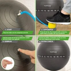 Tunturi Fitnessbal - Gymball - Swiss Ball - 90 Cm - Anti Burst - Incl. Pomp - Zwart - Incl. Gratis Fitness App -Merkloos Winkel 1200x1200 3866