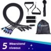 PREMIUM Weerstandsbanden Set Met Handvatten - Resistance Band Fitness Elastiek - Elastische Weerstandsband - Fitness Booty Band | Vitalic