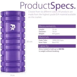 FFEXS Foam Roller - Therapie & Massage Voor Rug Benen Kuiten Billen Dijen - Perfecte Zelfmassage Voor Sport Fitness Hardlopen - 34cm X 14cm Paars -Merkloos Winkel 1200x1200 395