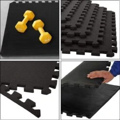 AWEMOZ Fitness Puzzelmat - 6 Stuks Van 60 X 60 X 1,2cm - Fitnessmat - Yoga Mat - Fitness Vloer - Anti-slip - Rubber Mat - Sportvloer - Zwembad Tegels - Sportmat - Vloertegels - Vloerbeschermers - 2,16m² -Merkloos Winkel 1200x1200 3976