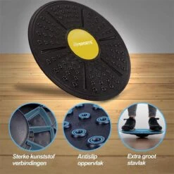 ScSports Balansplateau - Balansbord - Evenwichtsbord - Balans Bord - Ø Ca. 35.5 Cm - 5 Cm Hoog - Zwart-Geel -Merkloos Winkel 1200x1200 3987