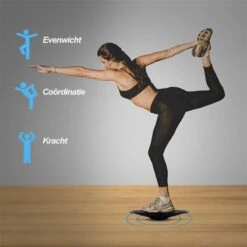 ScSports Balansplateau - Balansbord - Evenwichtsbord - Balans Bord - Ø Ca. 35.5 Cm - 5 Cm Hoog - Zwart-Geel -Merkloos Winkel 1200x1200 3988