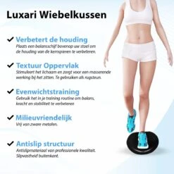 Luxari - Wiebelkussen - Ø35cm - Inclusief Pomp - Ergonomisch - Volwassen & Kinderen - Balanskussen - Trainingskussen - Zwart -Merkloos Winkel 1200x1200 4052