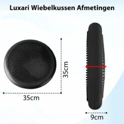 Luxari - Wiebelkussen - Ø35cm - Inclusief Pomp - Ergonomisch - Volwassen & Kinderen - Balanskussen - Trainingskussen - Zwart -Merkloos Winkel 1200x1200 4054