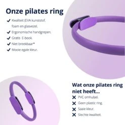 N.W. Pilates/ Yoga Ring - Paars - Ø 38 Cm + Gratis E-book - Magic Circle - Weerstandsring - Sport Ring - Pilatus - Sporten - Thuis Sporten - Heuptrainer - Fitnessmaterialen - Buikspier Ring - Trainingsring -Merkloos Winkel 1200x1200 4080