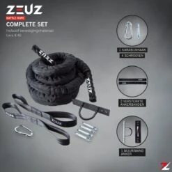 ZEUZ® Premium 9 Meter Battle Rope Inclusief Nylon Sleeve & Bevestigingsmateriaal – Training Touw – Fitness & Crossfit – Thuis Trainen -Merkloos Winkel 1200x1200 4112