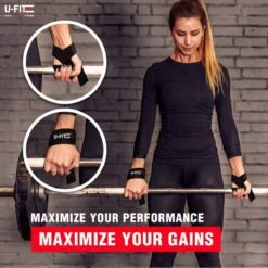 U Fit OneÂ® Zwart Lifting Straps - Anti Slip Deadlift Straps - Padded Straps - Bodybuilding - Gewichtshef - Powerlifting - Wrist Wraps - Fitness - Lifting Belt - Gym Straps - Ufitone -Merkloos Winkel 1200x1200 4335