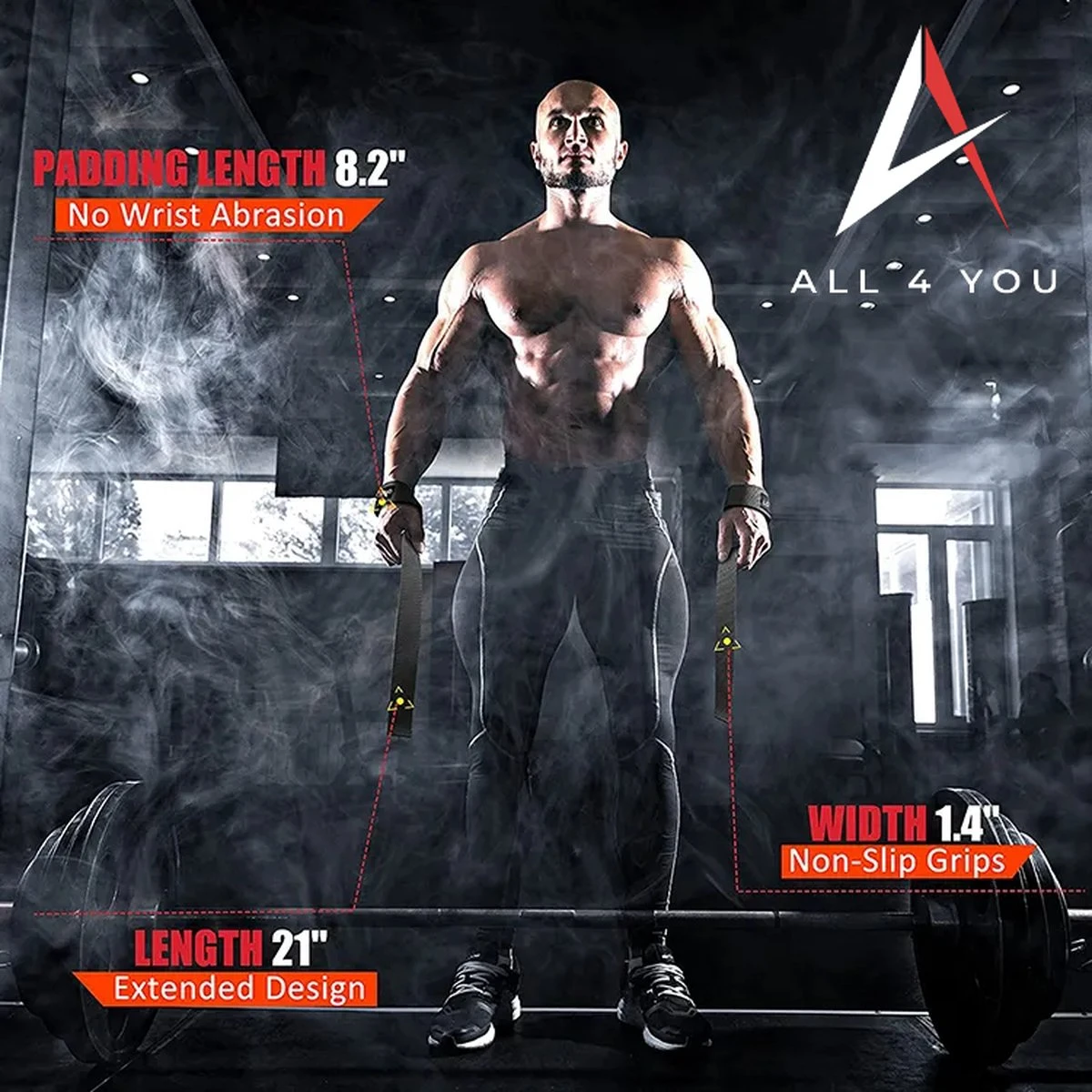 All4You Sport® Lifting Straps - Lifting Grips/Hooks - Deadlift Straps - Lift Straps - Fitness, Crossfit & Krachttraining - Met Padding En Anti-slip Grepen - Padded - 2 Stuks - Zwart 5 All4You Sport® Lifting Straps - Lifting Grips/Hooks - Deadlift Straps - Lift Straps - Fitness, Crossfit & Krachttraining - Met Padding En Anti-slip Grepen - Padded - 2 Stuks - Zwart - Afbeelding 3