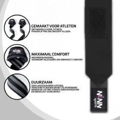NINN Sports Lifting Straps Zwart - Krachttraining Accessoires - Powerlifting - Bodybuilding -Merkloos Winkel 1200x1200 4412