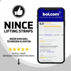 NINN Sports Lifting Straps Zwart - Krachttraining Accessoires - Powerlifting - Bodybuilding -Merkloos Winkel 1200x1200 4414