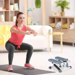 Relaxdays Swing Stepper - 2 Weerstandsbanden - Fitness Stepper - Display - Diverse Kleuren - Grijs -Merkloos Winkel 1200x1200 4520