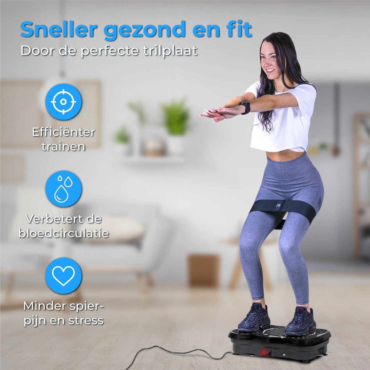 Nuvance - Trilplaat Fitness - Met Bluetooth Speaker - Incl Stretchbands - Voor Benen En Bloedsomloop - Trainingsapparatuur Voor Uithoudingstraining 4 Nuvance - Trilplaat Fitness - Met Bluetooth Speaker - Incl Stretchbands - Voor Benen En Bloedsomloop - Trainingsapparatuur Voor Uithoudingstraining - Afbeelding 2