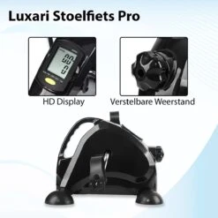 Luxari - Stoelfiets Pro - Verstelbare Weerstand - Inclusief Grip Mat - Handgreep - Display - Hometrainer - Deskbike - Beentrainer – Armtrainer - Fietstrainer - Bewegingstrainer -Merkloos Winkel 1200x1200 4628