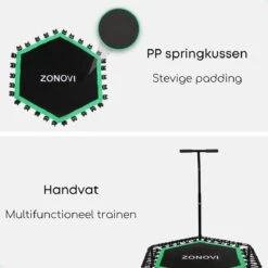 Zonovi Fitness Trampoline 250 Kilo – Mini Trampoline – Kleine Trampoline – Sport Trampoline – Met Elastieken – Zwart – Groen – 106 Cm – 42 Inch. -Merkloos Winkel 1200x1200 4634