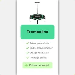 Zonovi Fitness Trampoline 250 Kilo – Mini Trampoline – Kleine Trampoline – Sport Trampoline – Met Elastieken – Zwart – Groen – 106 Cm – 42 Inch. -Merkloos Winkel 1200x1200 4637