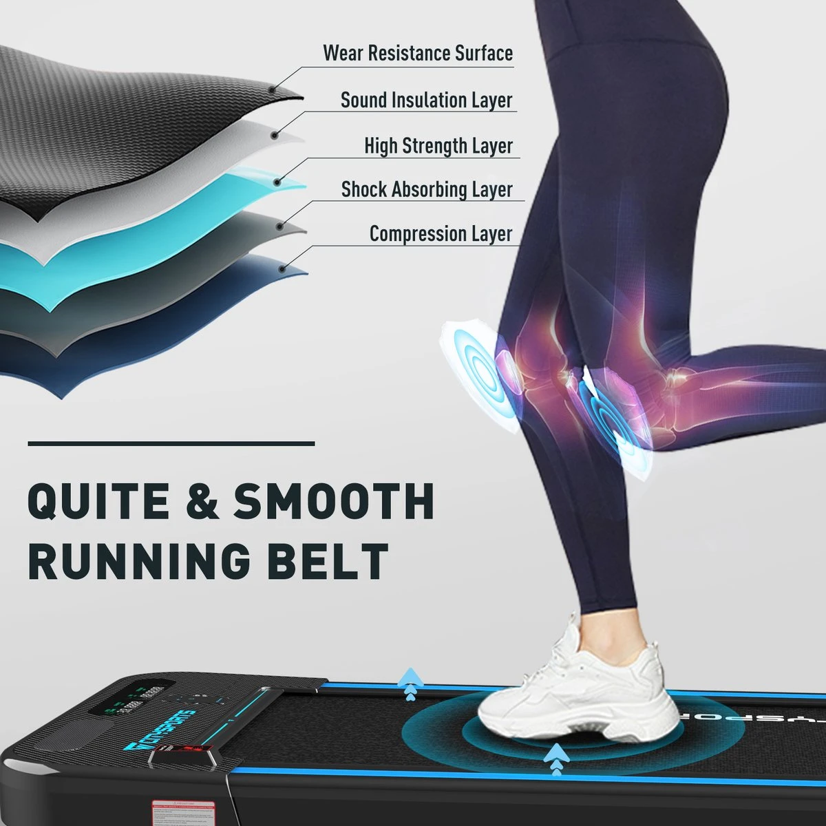 Citysports Loopband WP2 | 440W Motor | LCD-scherm | Bluetooth | Meerdere Snelheidsstanden 4 Citysports Loopband WP2 | 440W Motor | LCD-scherm | Bluetooth | Meerdere Snelheidsstanden - Afbeelding 2