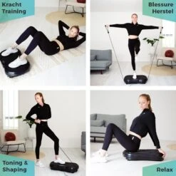 LifeGoods Trilplaat - Bluetooth Speaker - 180 Niveaus - Fitness Weerstandskabels - Afstandsbediening - Zwart -Merkloos Winkel 1200x1200 4658