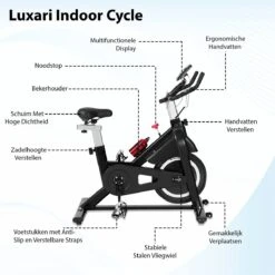 Luxari - Indoor Cycle 2 - Computer Met O.a. Hartslagfunctie - Verstelbare Weerstand - 10 Kg Vliegwiel - I-pad/telefoon Houder - Fitness Fiets - Hometrainer -Merkloos Winkel 1200x1200 4683