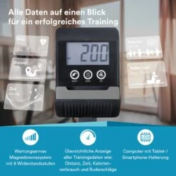 Skandika Venn Roeimachine – Roeitrainers - Roeimachine - Home Roeiapparaat Fitness - Tablet Houder, Roeier Met Multifunctionele Computer, 8 Weerstandsniveaus Instelbaar, Onderhoudsarm - Fitnessapparaten - Grijs -Merkloos Winkel 1200x1200 4732