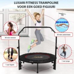Luxari - Fitness Trampoline Pro - Inclusief Stang En Beschermhoes - 105 Cm Diameter - Opvouwbaar - Belastbaar Tot 150 Kg - Hometrainer - Fitness Trampoline -Merkloos Winkel 1200x1200 4769