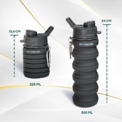 All Together Drinkfles - Opvouwbare Bidon - 500ml - Silicone - Donkergrijs -Merkloos Winkel 1200x1200 477