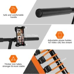 FOXSPORT Trampoline - Jump - Fitness - Volwassene Of Kindertrampoline - Met Telefoonhouder - Fitness Trampoline Met Handvat - Mini Trampoline - Kleine Trampoline - Sport Trampoline - Inclusief Handgrip - Fitnesstrampolines - Vereist Montage - 123 Cm -Merkloos Winkel 1200x1200 4772