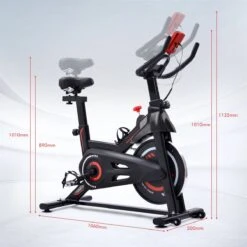 Indoor Cycling Fiets Met Magnetische Weerstand - Stationaire Cardiogym Hometrainer - 6 Kg Vliegwiel En Verstelbaar Comfortabel Zitje - Zwart En Rood -Merkloos Winkel 1200x1200 4777