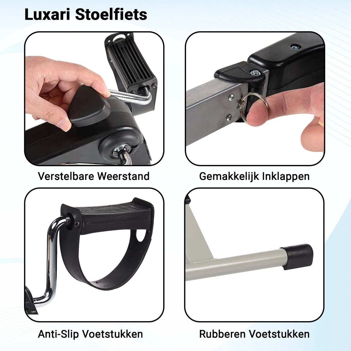Luxari Stoelfiets - Inclusief Computer - Bureaufiets - Hometrainer - Deskbike - Beentrainer – Pedaaltrainer - Fietstrainer - Bewegingstrainer - Mini Hometrainer 5 Luxari Stoelfiets - Inclusief Computer - Bureaufiets - Hometrainer - Deskbike - Beentrainer – Pedaaltrainer - Fietstrainer - Bewegingstrainer - Mini Hometrainer - Afbeelding 3