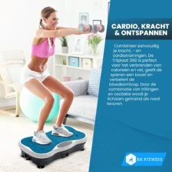 BX Fitness® - Trilplaat Fitness Body Blauw - Incl Weerstandsbanden & Voedingsgids - Sport Trilplaat - Powerplate Voor Cardiotrainingen - Trainingsapparatuur Voor Krachttraining - Ontvang NU Met Duidelijke Handleiding Met Oefeningen + Recepten! -Merkloos Winkel 1200x1200 4803